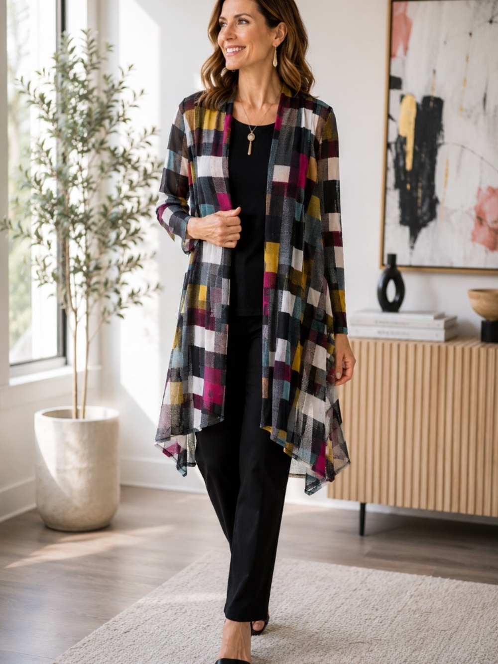 ✨ NWT Kozan Molly Mesh Cardigan – Artistic Statement Duster - M Generous Fit